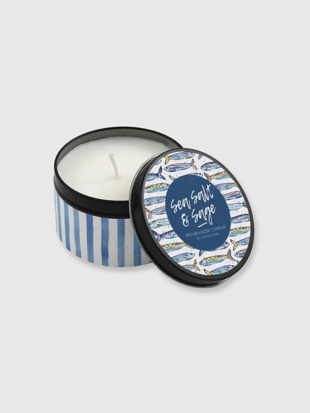 Sea Salt & Sage Scented Coastal Tin Candle