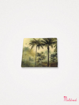 Glass Sepia Palm Tree Trinket Square Dish