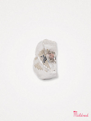 Disco Mirror Lips Ornament - Silver