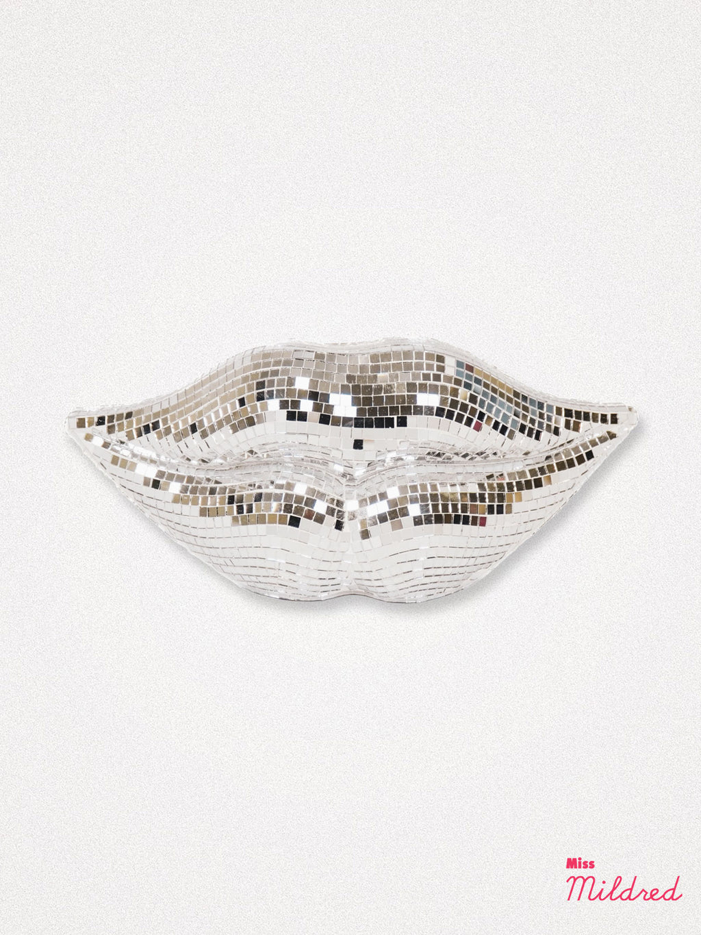 Disco Mirror Lips Ornament - Silver