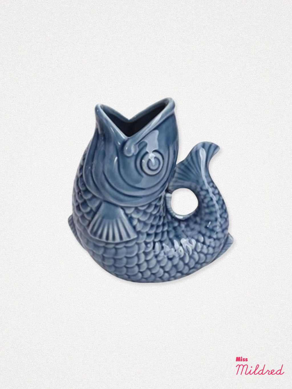 Porcelain Fish Vase - Blue Grey