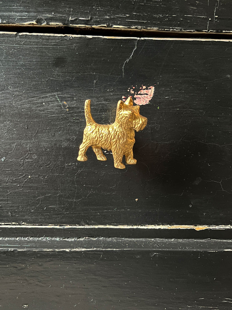 Dog Shaped Metal Knob - Gold