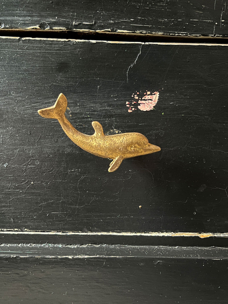 Dolphin Shaped Metal Knob - Gold