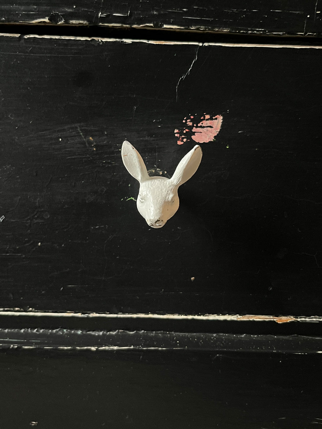 Metal Rabbit Drawer Knob - Antique White