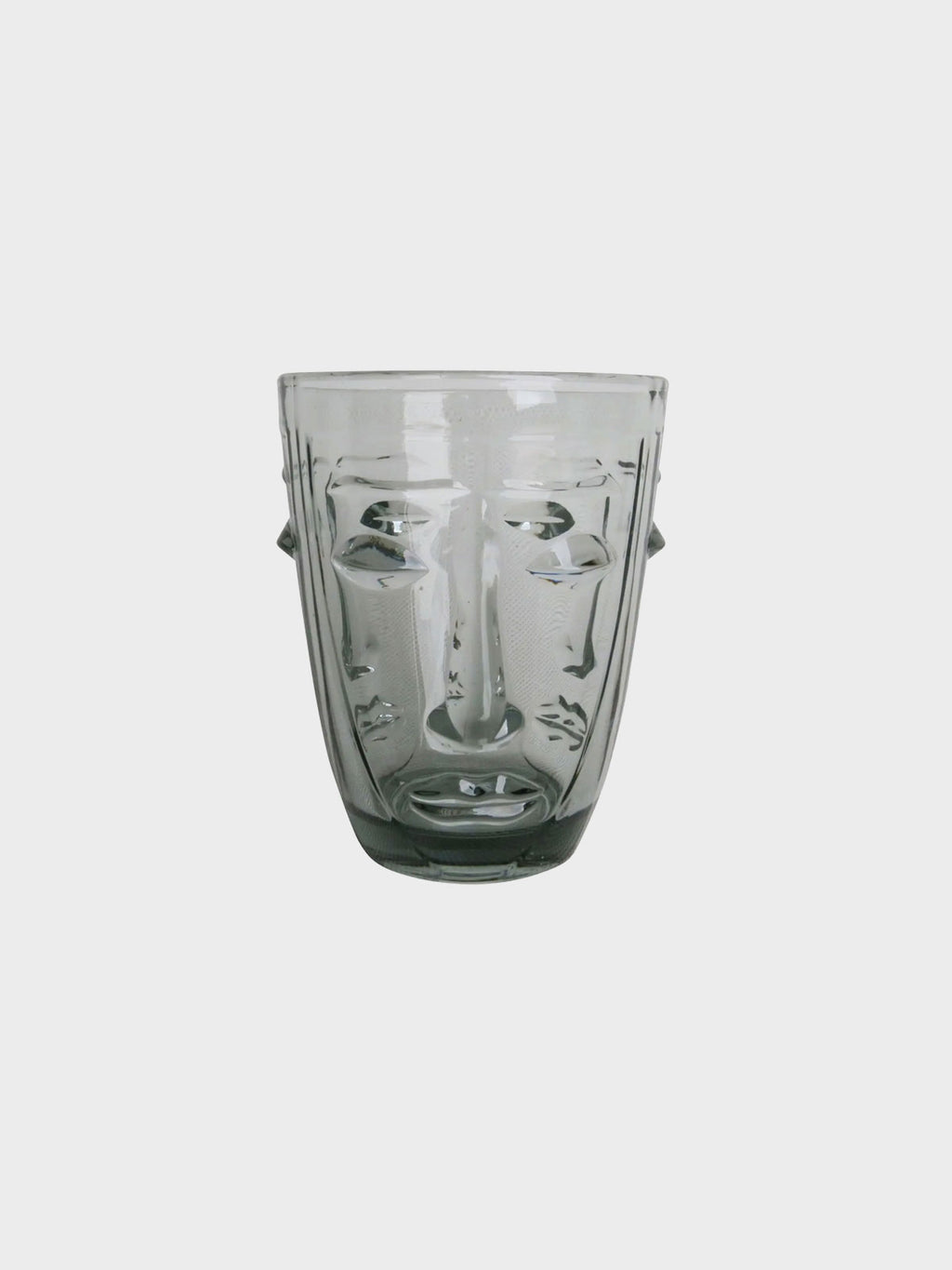 Deco Face Goblet Glass Tumbler - Grey