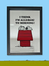 Peanuts Framed Mirror - Allergic To Mornings Snoopy