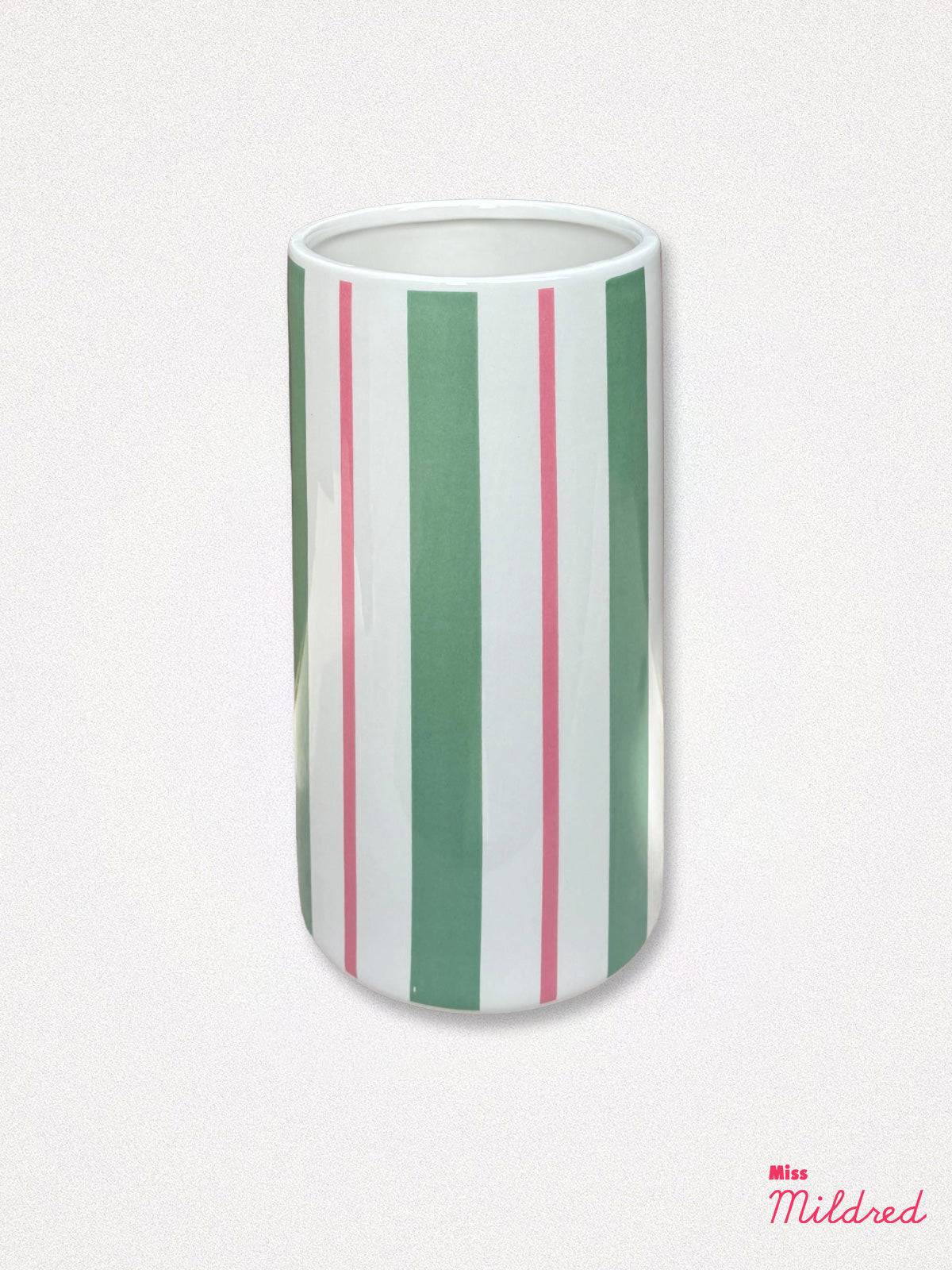 Soft Pastel Modern Cocktail Stripe Vase - 21cm