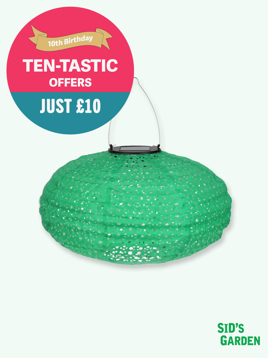 Outdoor Solar Garden Lantern - Green