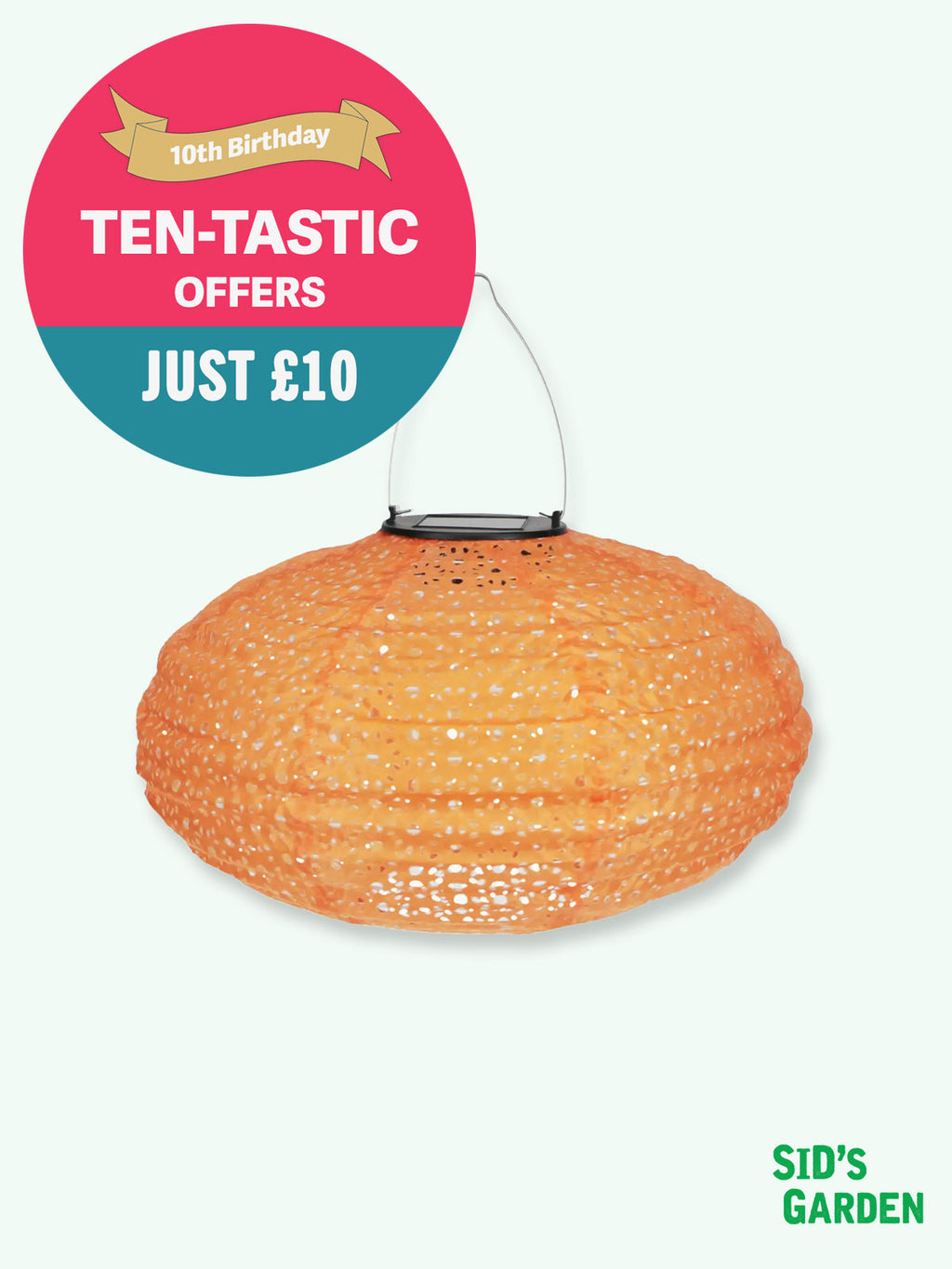 Outdoor Solar Garden Lantern - Orange