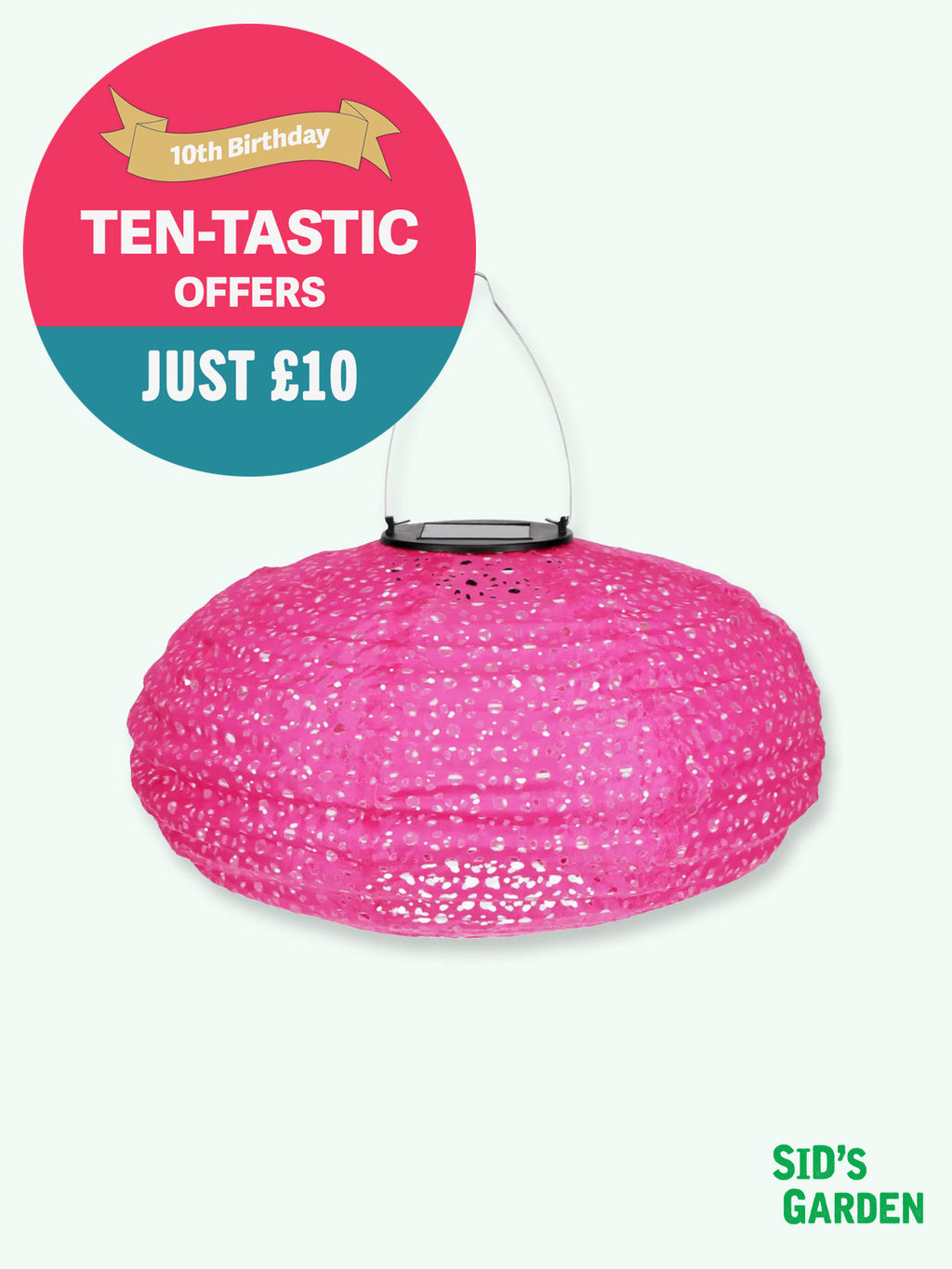 Outdoor Solar Garden Lantern - Pink