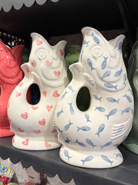 Gurgly Glug Jug Vase Extra Large - All Over Sponged Print Hearts