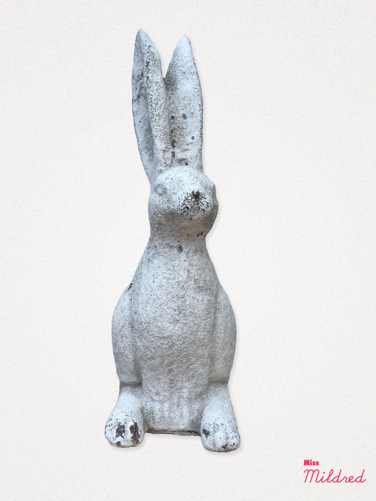 Hare Statue - Stone Effect White Wash