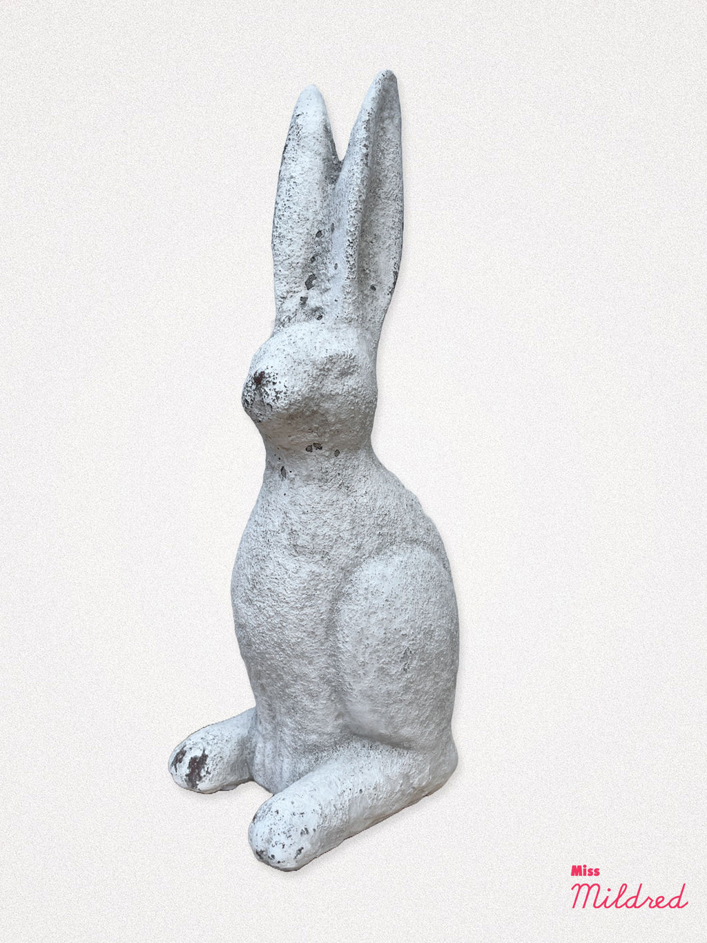 Hare Statue - Stone Effect White Wash