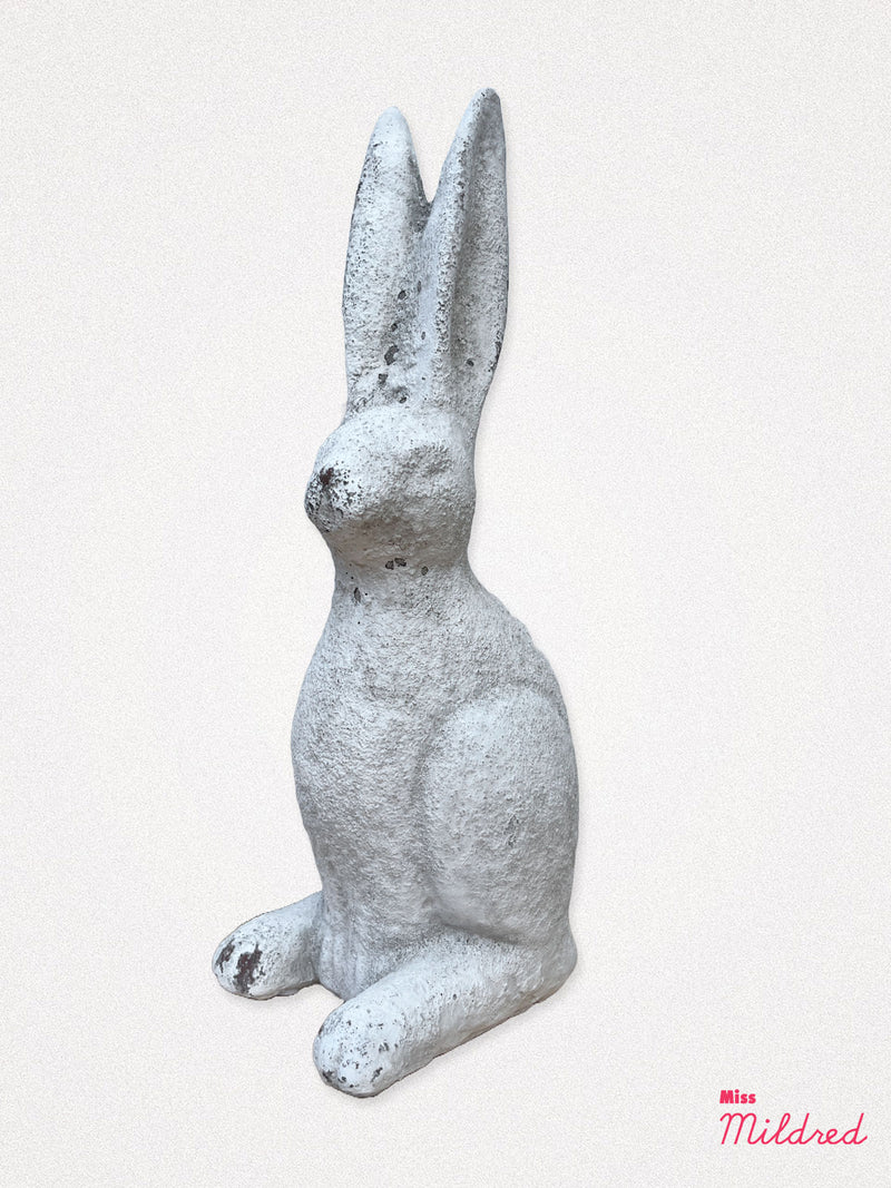Hare Statue - Stone Effect White Wash