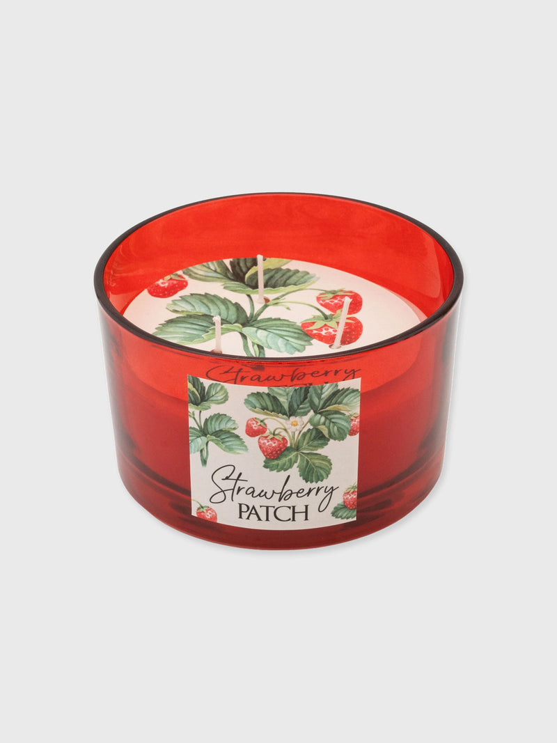 3 Wick Glass Candle - Strawberry Patch Scent