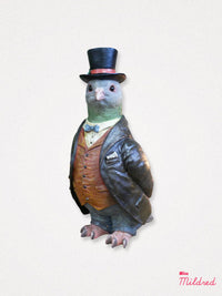 Quirky Pigeon in a Suit Statue - 27cm