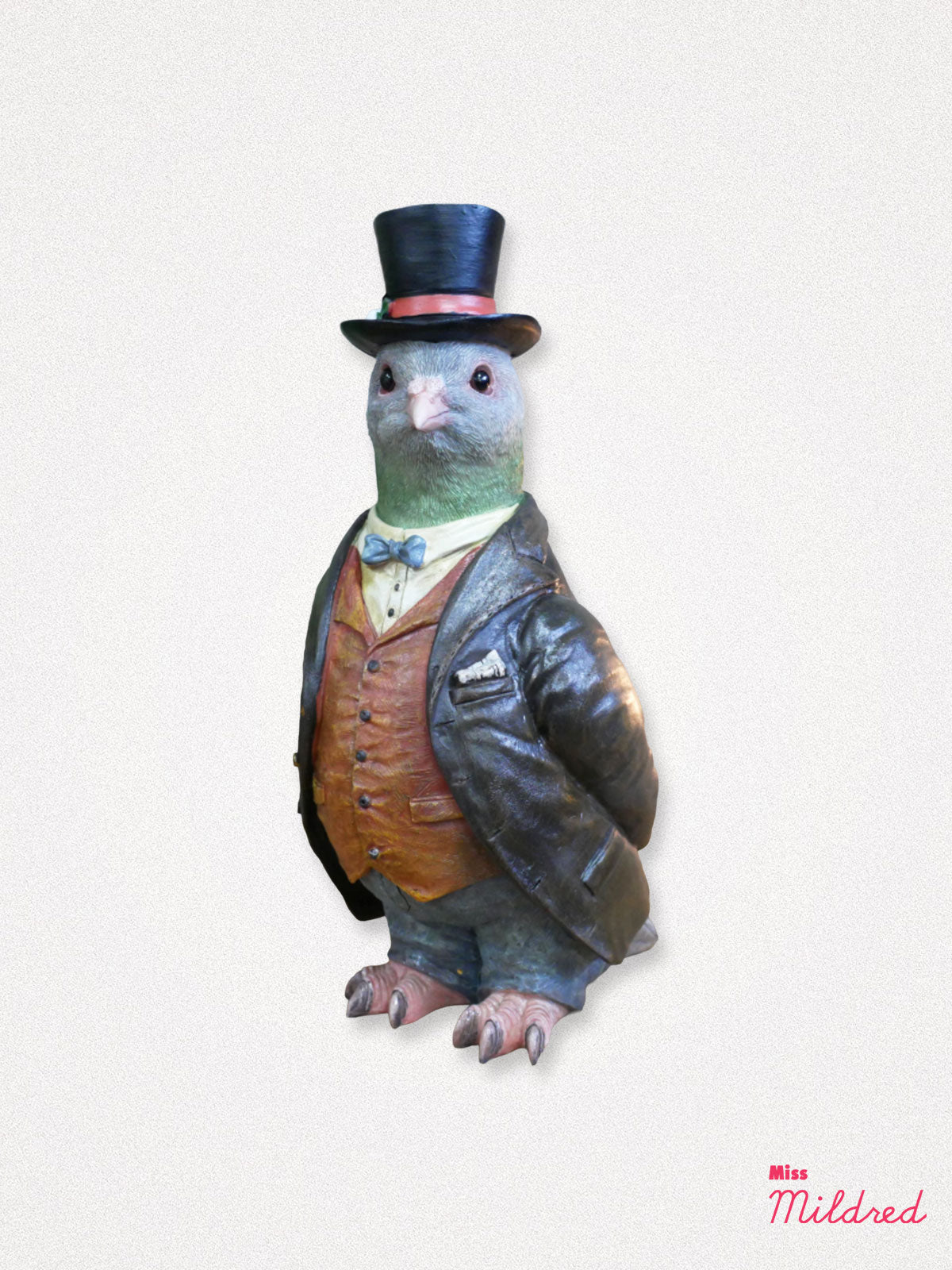 Quirky Pigeon in a Suit Statue - 27cm