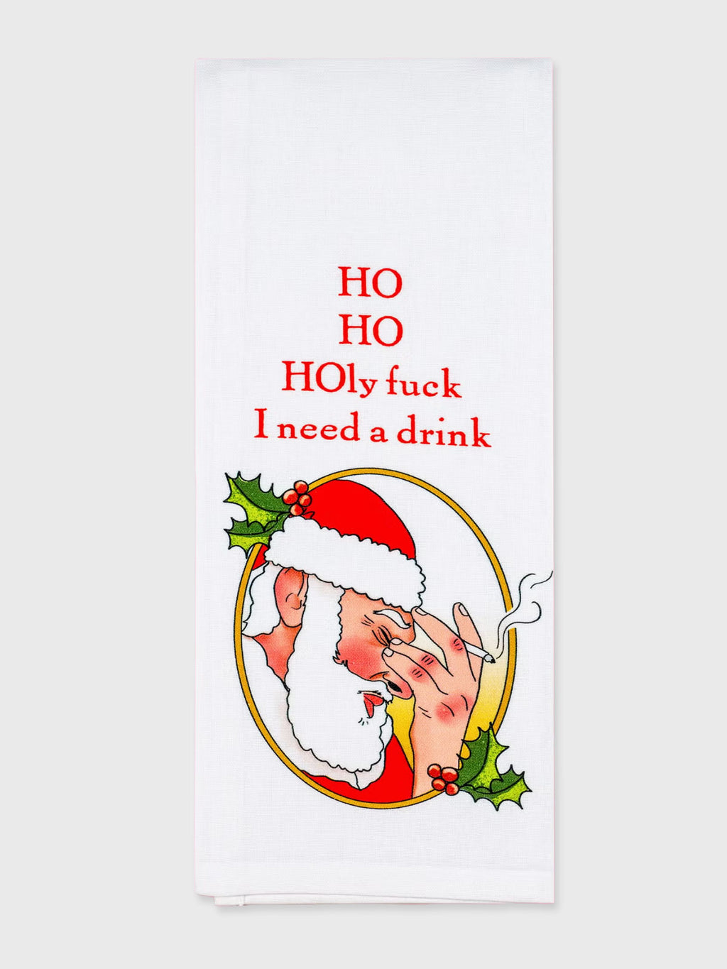 Funny Tea Towels - Stressed Santa