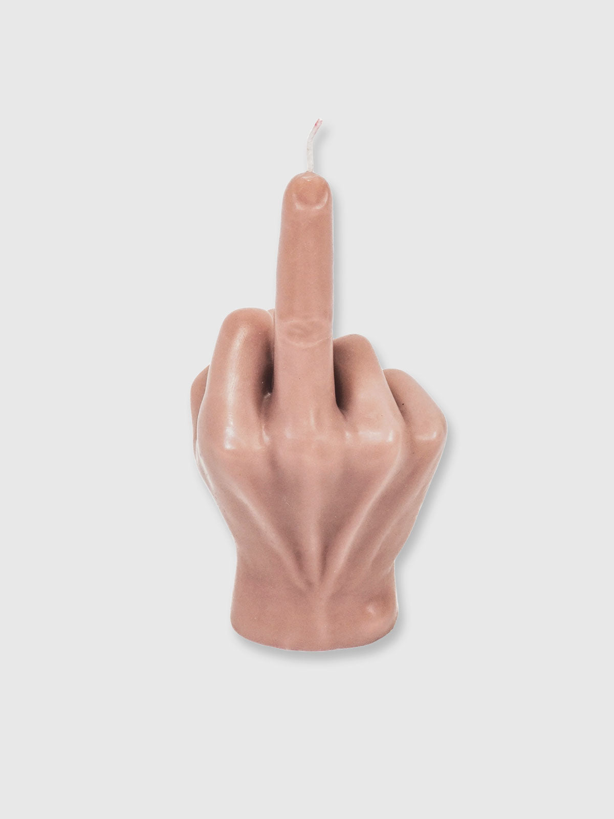Giving The Finger Hand Candle - Taupe
