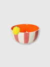 Pink Striped Lemon Design Ceramic Bowl