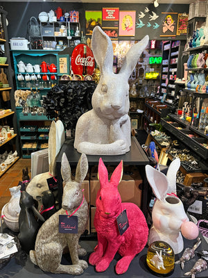 Large Thinking Rabbit Head Bust