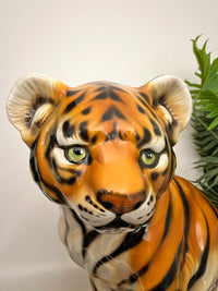 Italian Porcelain Tiger Cub Statue Figure