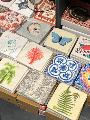 Coastal Sea Creatures Tile Coasters - Set of 4