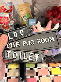 The Poo Room - Cast Iron Sign