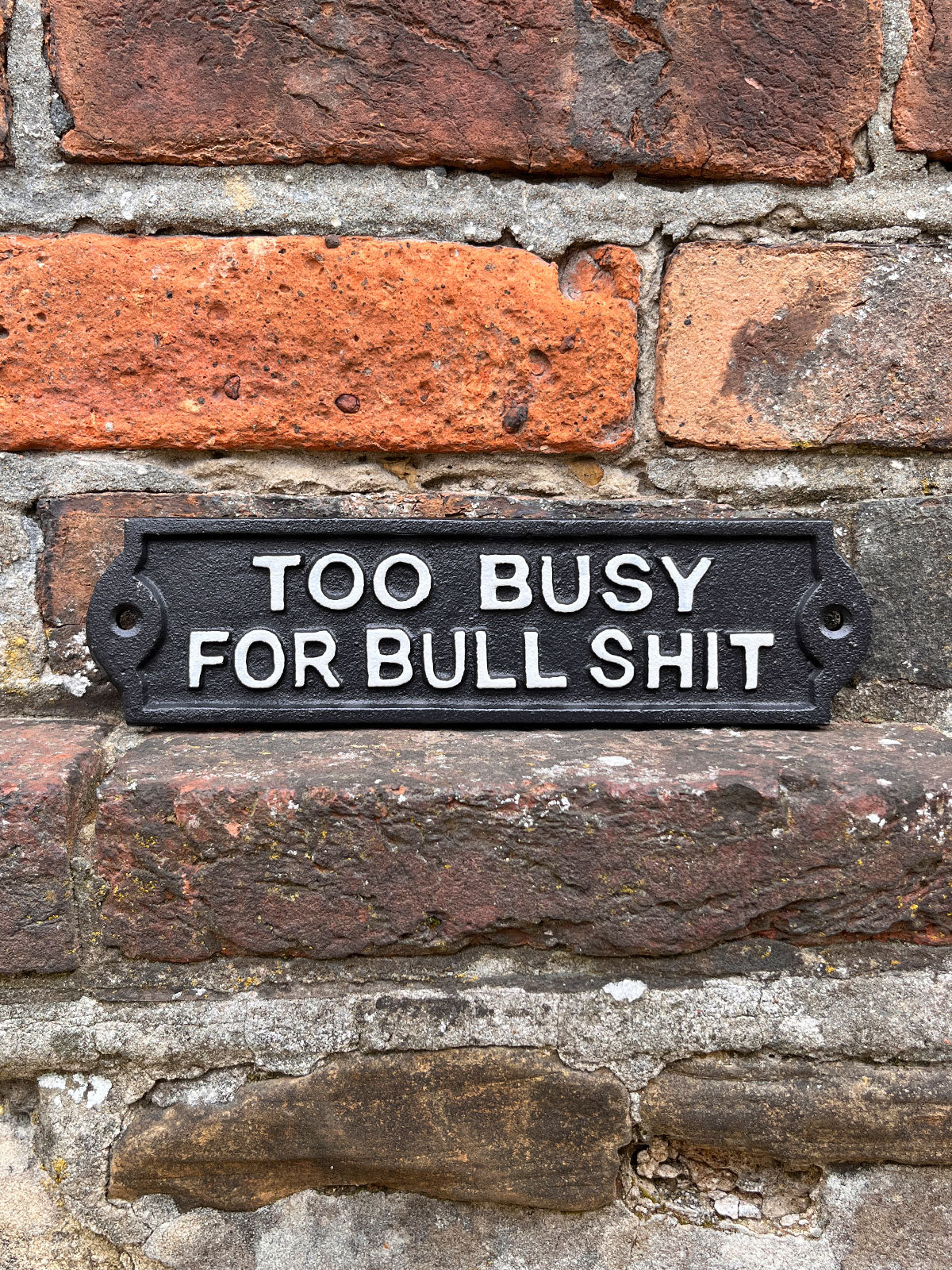 Too Busy For Bullshit - Cast Iron Sign