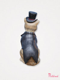 Top Hat Gentleman Cat Statue - 25cm
