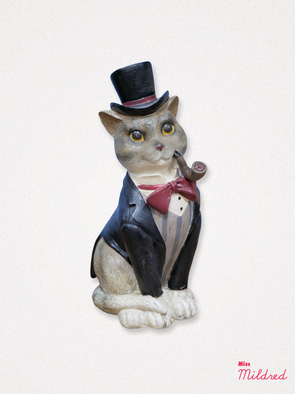 Top Hat Gentleman Cat Statue - 25cm