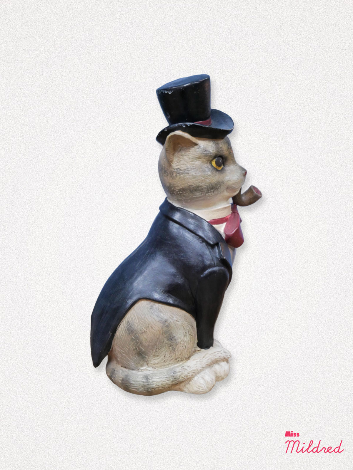 Top Hat Gentleman Cat Statue - 25cm