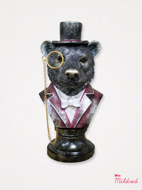 Gentry Top Hat Bear Bust with Monocle