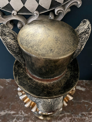 Top Hat Rabbit Bunny Bust - Bronze and Gold