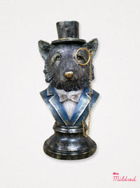 Gentry Top Hat Fox Bust with Monocle