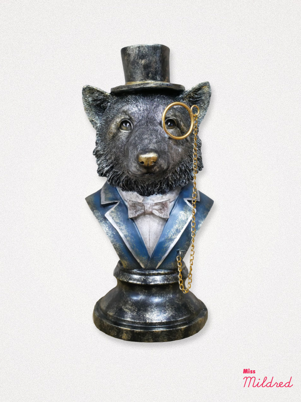Gentry Top Hat Fox Bust with Monocle