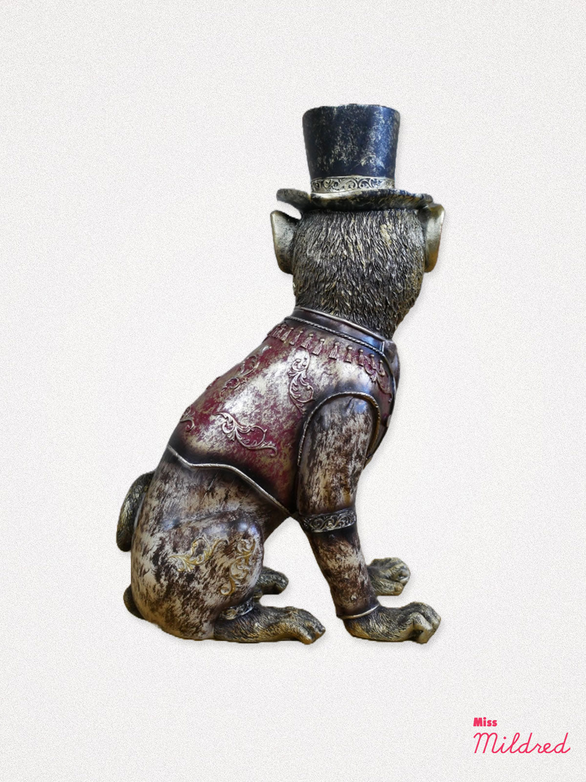Top Hat Monkey Statue - Bronze and Gold