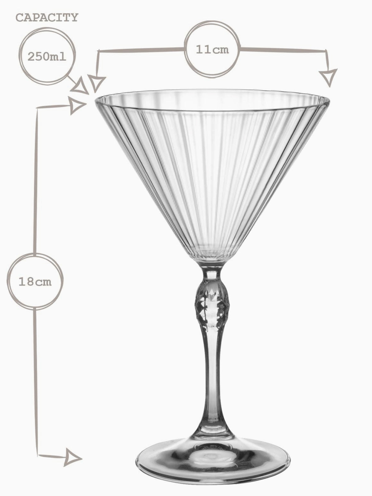 Italian Glassware - Martini 'V' Shaped Glass