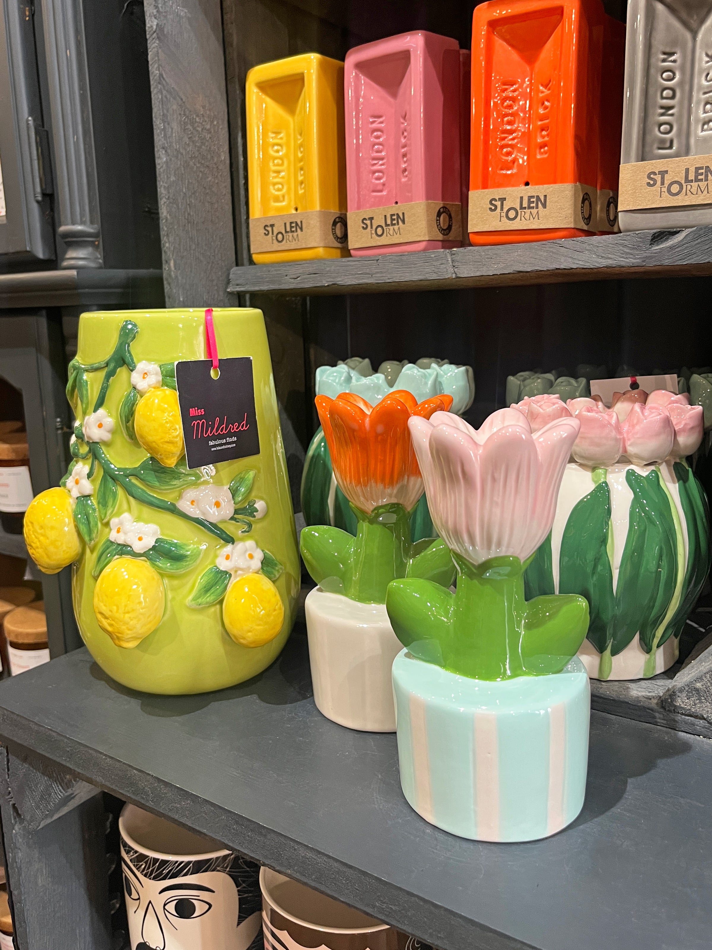 Lemon Branch Design Vase - 22cm