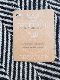 Tweedmill Recycled Wool Chevron Tibet Throw Large Blanket - Black