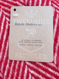 Tweedmill Recycled Wool Chevron Tibet Throw Large Blanket - Red