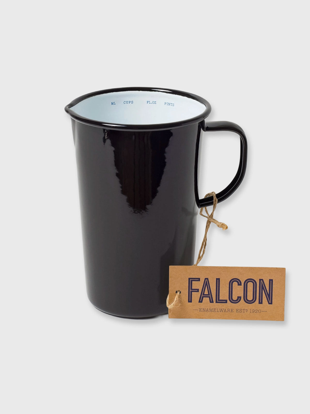 Falcon Enamel 2 Pint Pitcher Jug - Black
