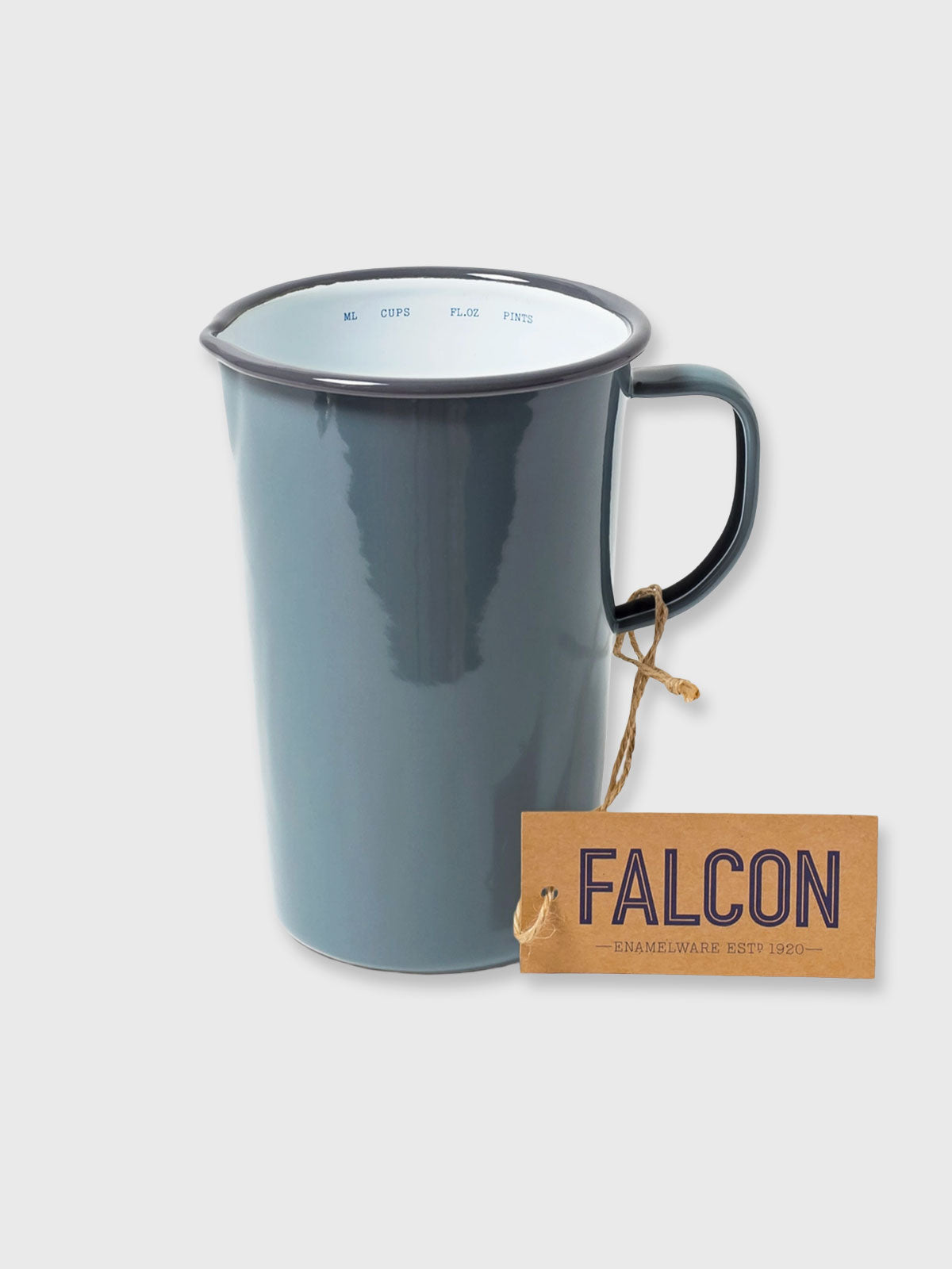 Falcon Enamel 2 Pint Pitcher Jug - Dark Grey