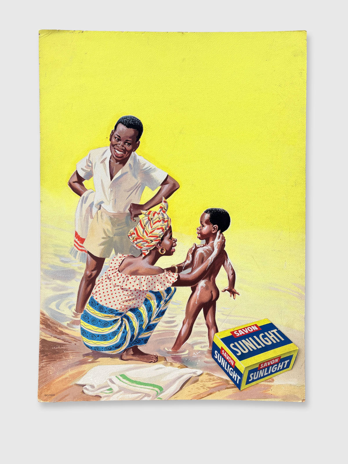 Original French Advertising Hardboard Poster - Savon Sunlight Soap