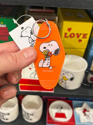 Peanuts X 3P4 Key Tag - Snoopy Flowers