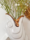 Wade Gluggle Jug Extra Large White with Copper / Gold accents