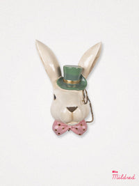 White Rabbit / Hare in Monocle and Hat - Wall Hanging