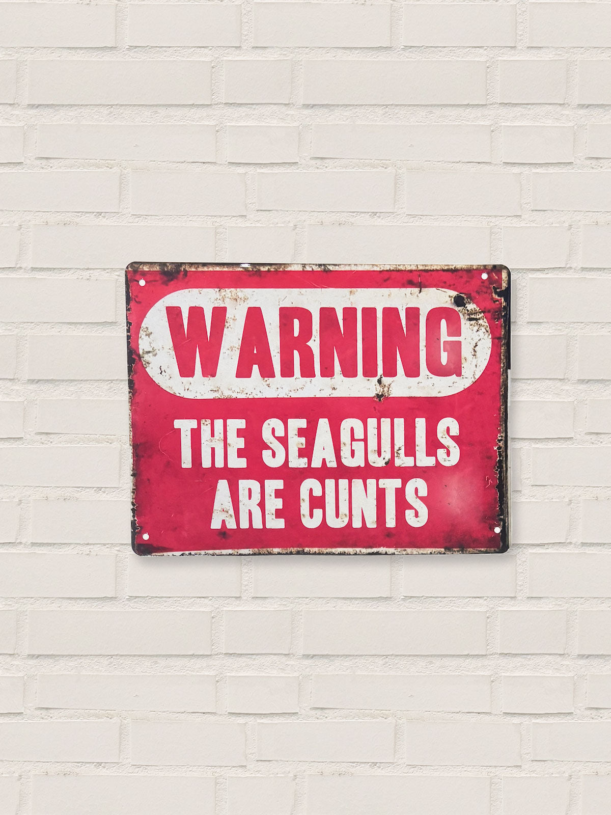 Warning The Seagulls Are C*nts - Tin Sign