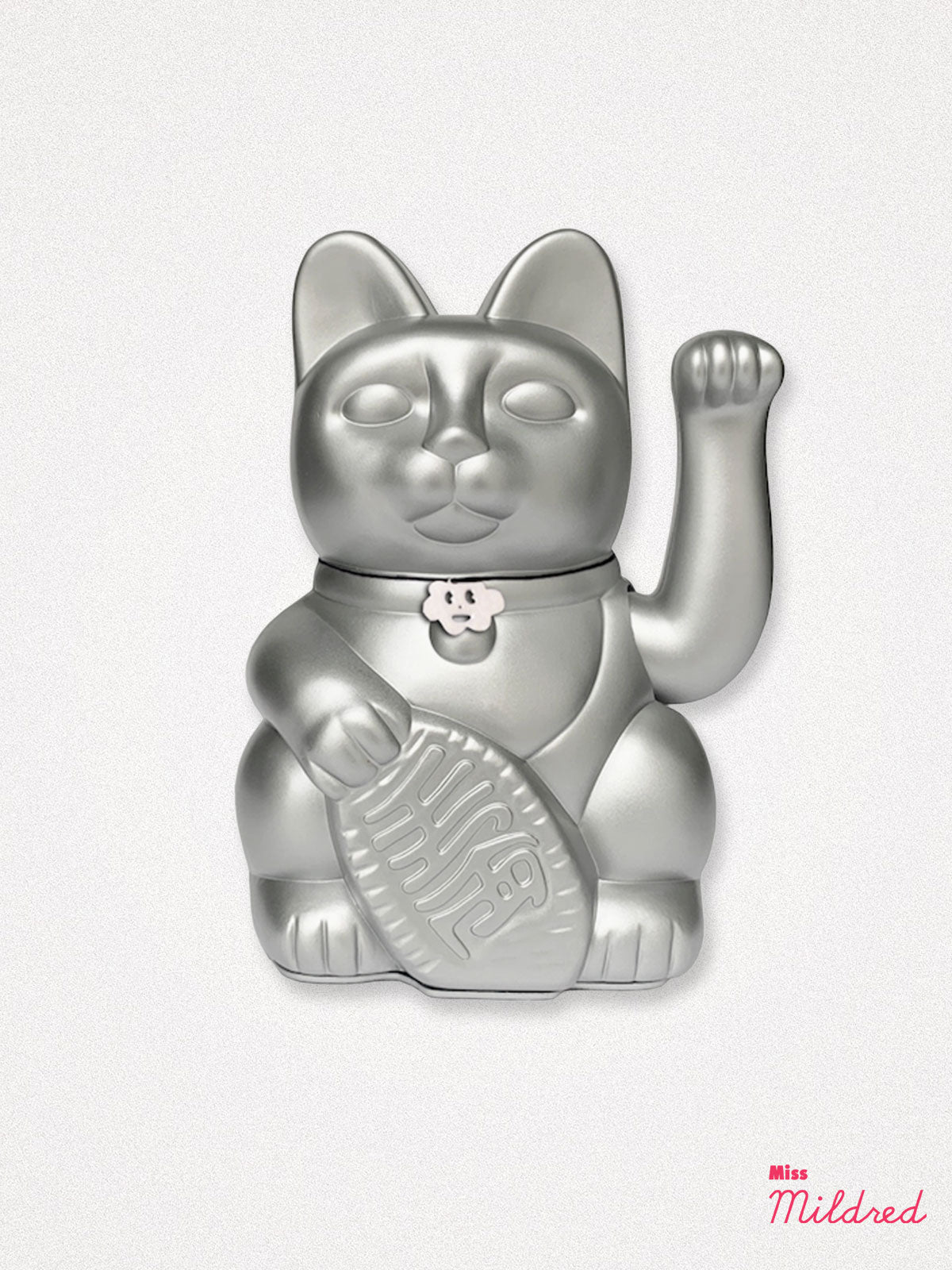 Lucky Fortune Waving Cat - Silver