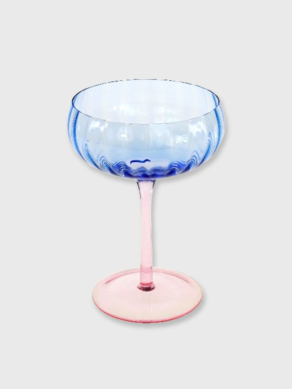 Coupe Glass - Blue & Pink